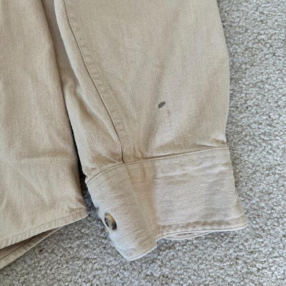 Khaki colored button up - Picture 2 of 7